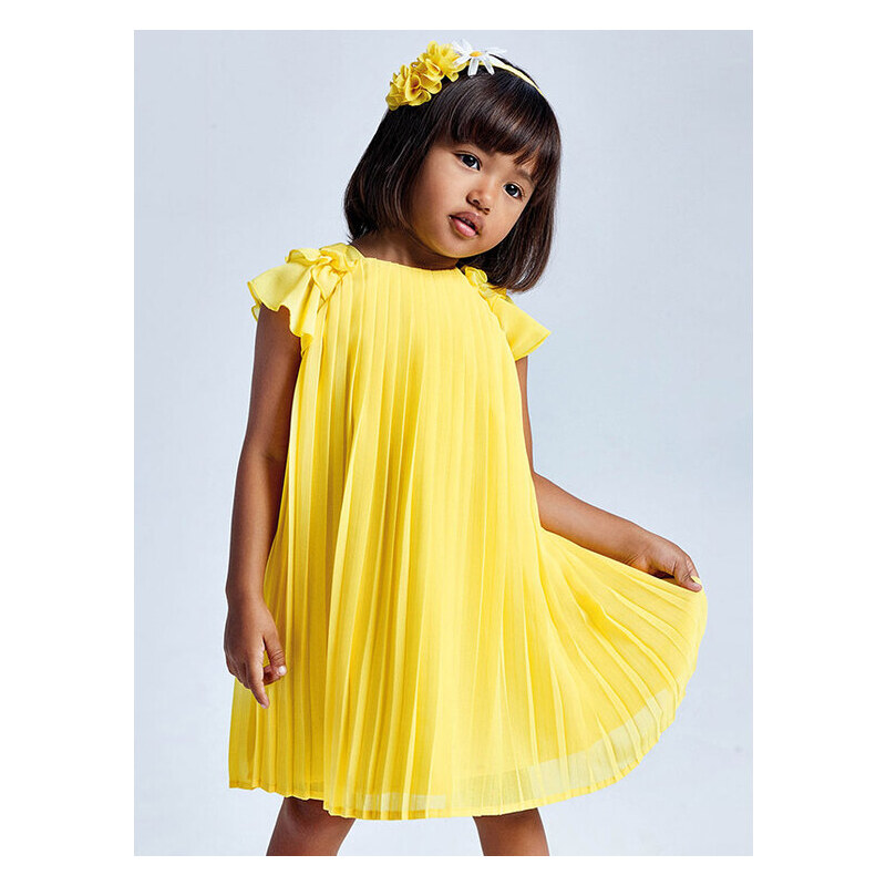 Mayoral Vestito elegante 3911 Giallo Regular Fit. Bambina