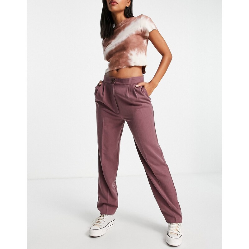 ASOS DESIGN - Pantaloni affusolati da abito rosa polvere