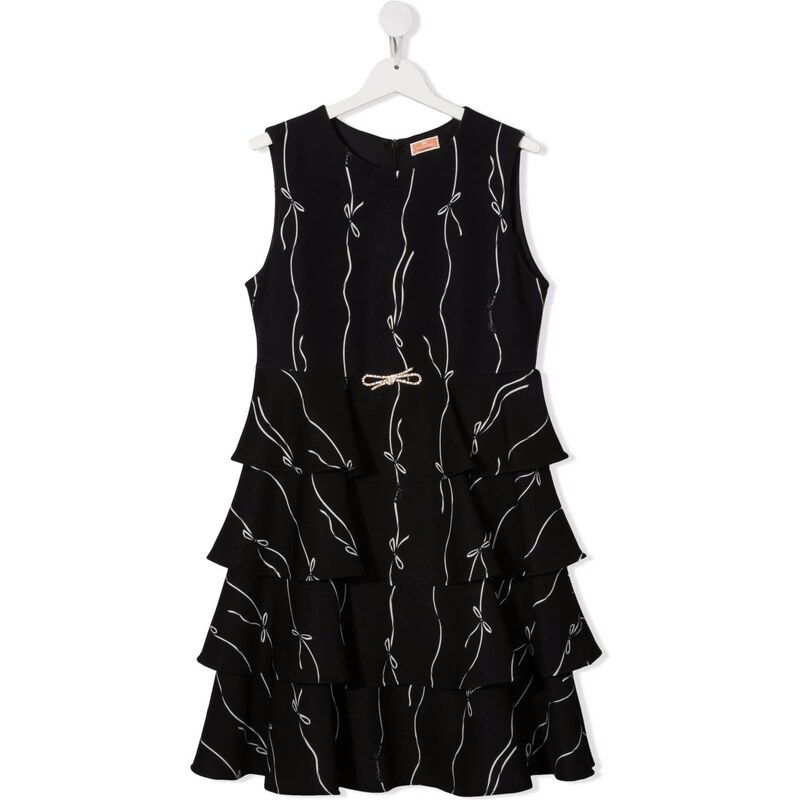 Elisabetta Franchi La Mia Bambina Abito TEEN con stampa Nero