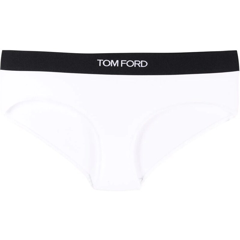 TOM FORD Slip con banda logo - Bianco