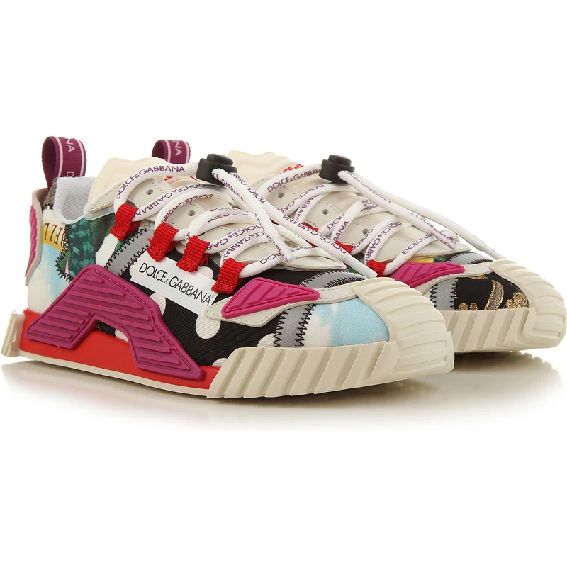 Dolce Gabbana D&G Dolce Gabbana Sneaker Donna, Multicolor, tessuto,  2021, 35 36