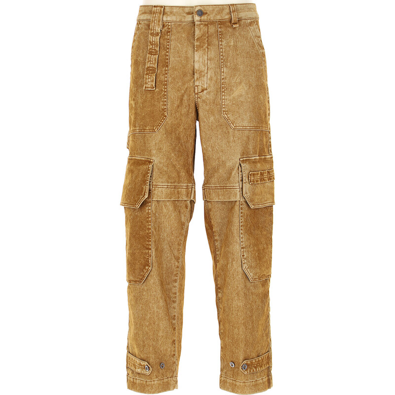 Diesel Pantaloni Uomo In Outlet Marrone Chiaro Cotone 2022 46 49 50 Stileo