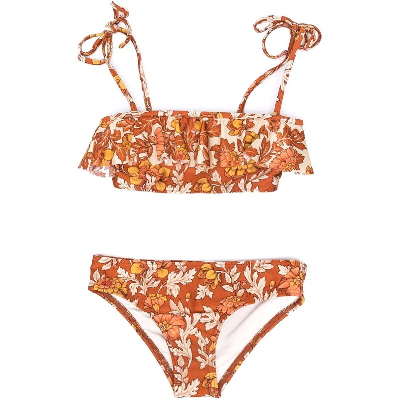 ZIMMERMANN Kids Set bikini a fiori - Arancione