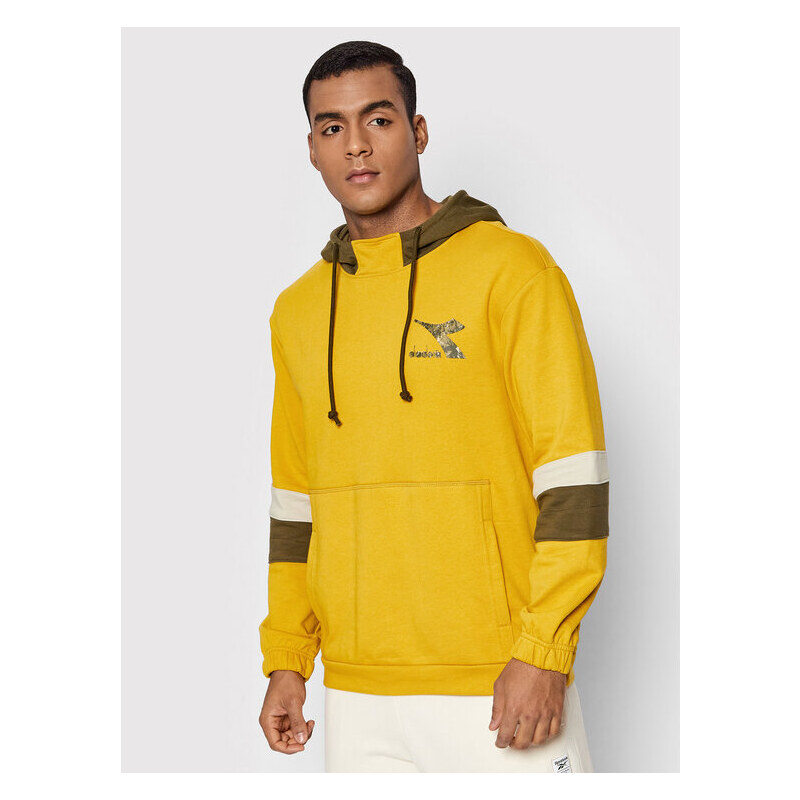 Diadora Sweatshirt Crew Logo Chomia Felpa Girocollo Cotone Uomo Sportiva Ginnast
