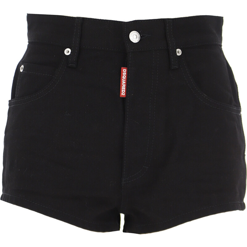 Dsquared Pantaloncini Shorts Donna In Outlet, Nero, Cotone, 2022, 38 40 42
