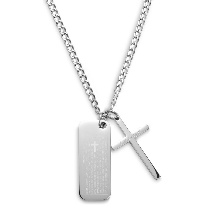 Collana Personalizzata Con Piastrina A Croce Per Uomo: Regalo Unico Con Foto E Nome Incisi, Gioiello In Acciaio Inox Per Fidanzato O Papà