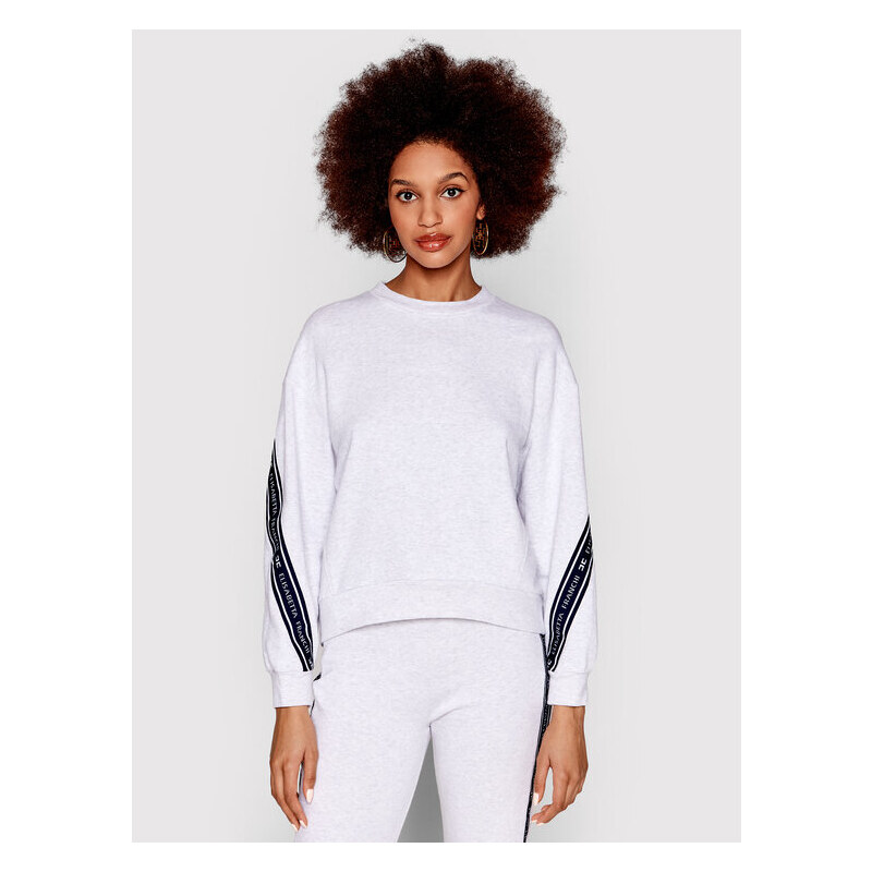 Felpe Senza Cappuccio Da Donna Felpa Elisabetta Franchi - Cotone Modal Con Lettering Avorio Felpa Cotone Donna