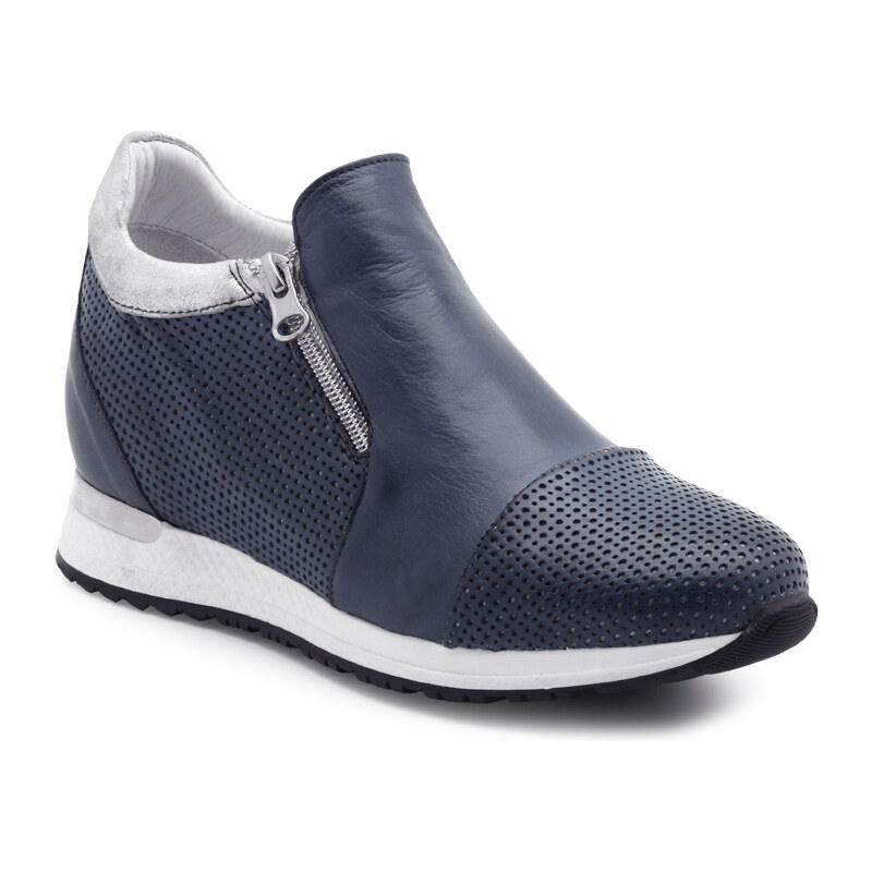 Sneakers in pelle traforata con cerniere argento 1959 EXTON. Donna