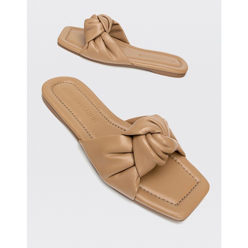 NINE WEST Norta Sandali Bassi Donna - Pelle Marrone, Punta Quadrata, Cinturino Alla Caviglia Con Chiusura, 41 EU