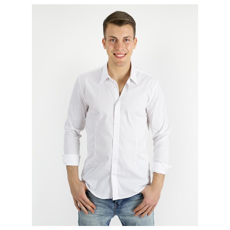 Original Wearing Camicia Slim Classiche Uomo Bianco Taglia Xl