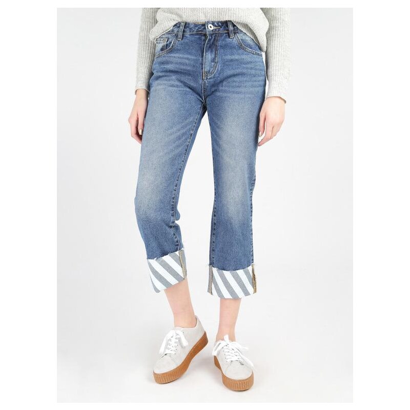 Ghiaccio&Limone Jeans Boyfriend Con Risvolto Donna Taglia L 