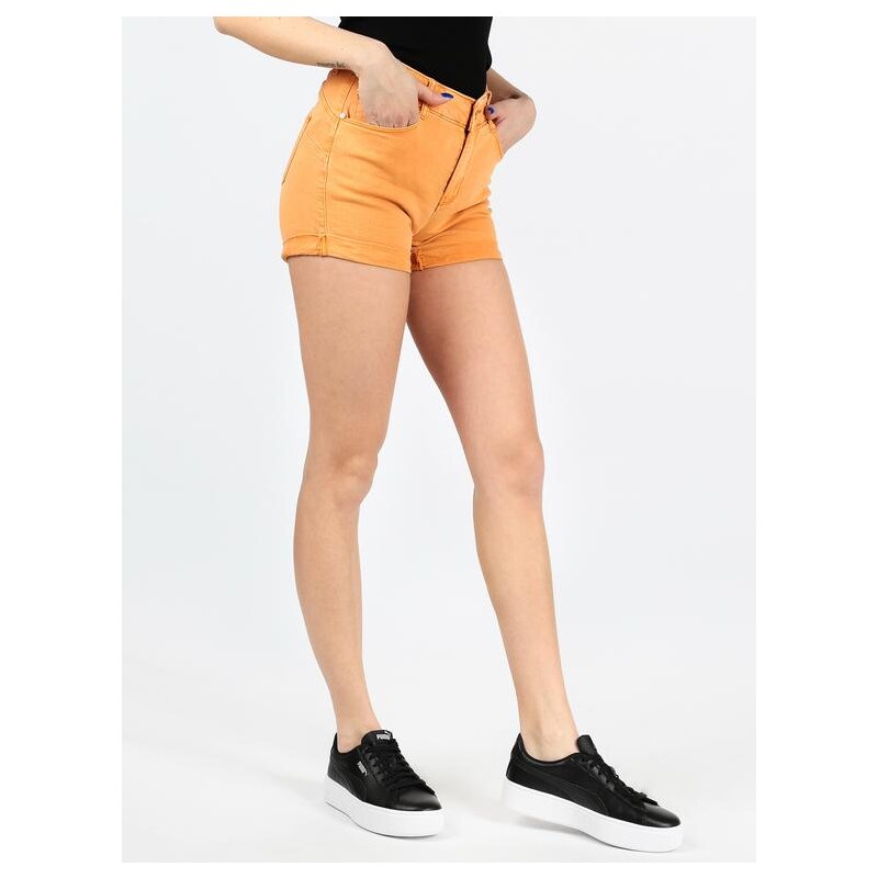 Miti Baci Shorts Con Risvolti In Cotone Donna Arancione Taglia M