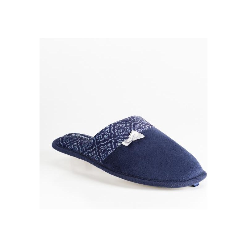 De Fonseca Pantofole stampa texture in tessuto effetto velluto - Blu Pantofole donna Blu
