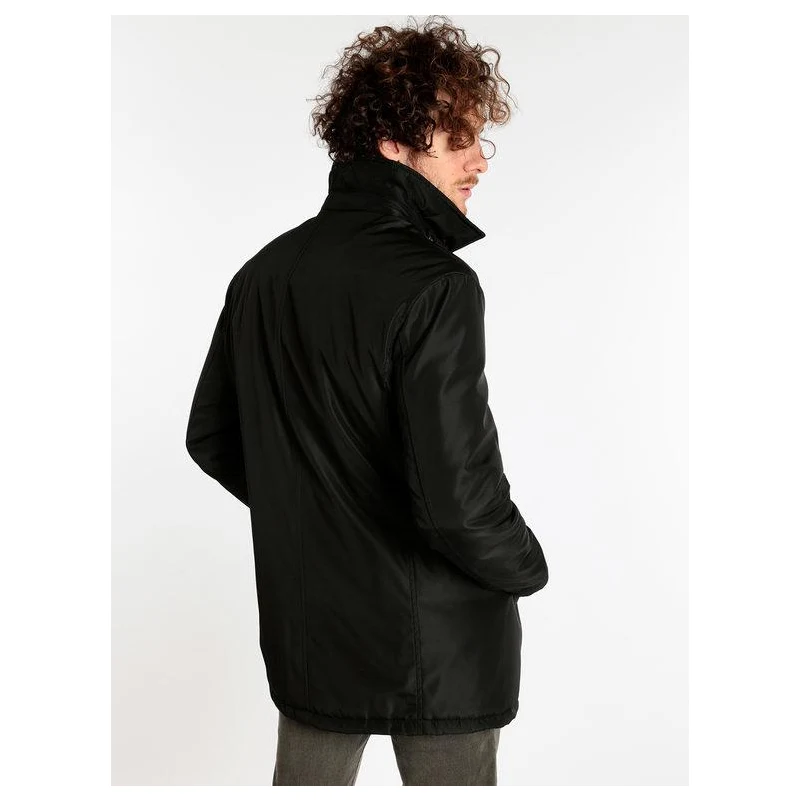 Chaqueta de plumón para hombre, gruesa, resistente al viento, con cremallera completa, abrigo de invierno, B2- Azul marino, XL