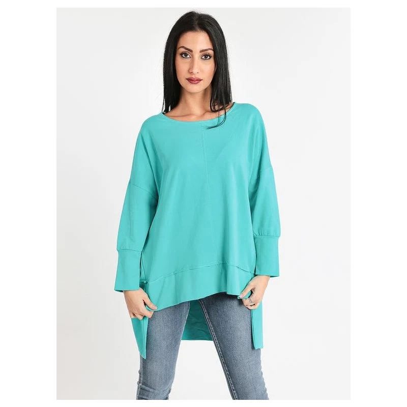 158c T-shirt Donna Oversize In Cotone Manica Lunga: In Offerta A 24.99 - Foto 10
