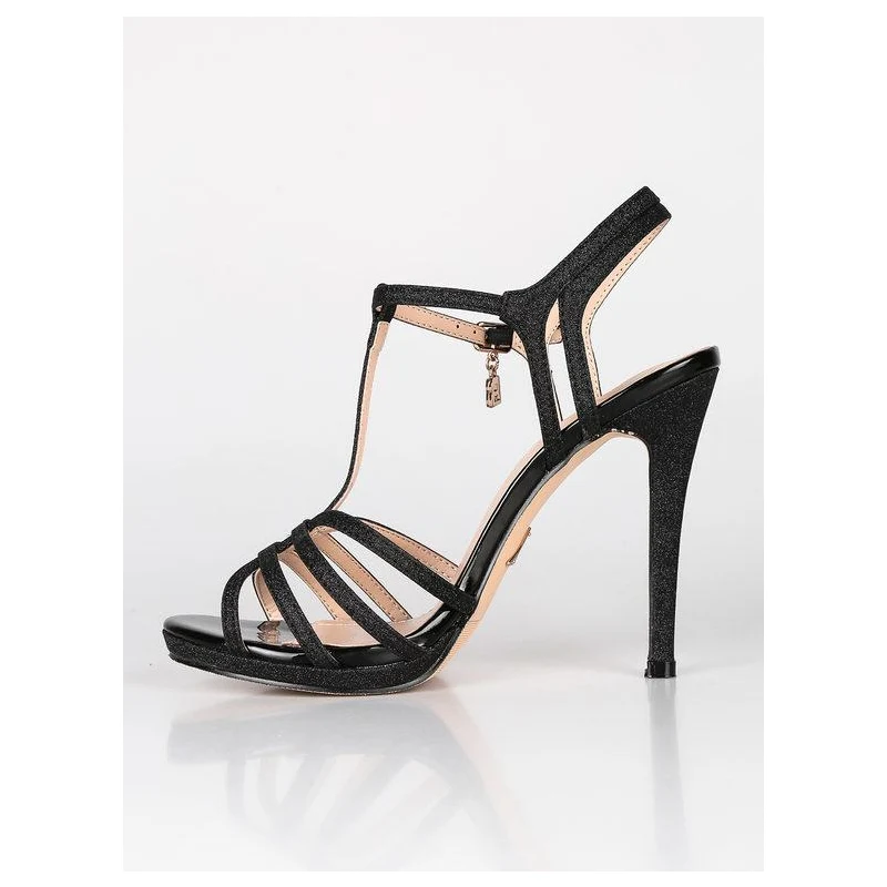 Laura Biagiotti Sandali Glitter Con Tacco a Spillo Donna Nero