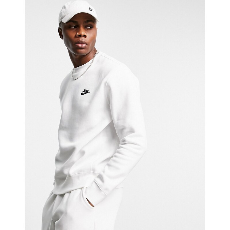 Nike Club - Felpa girocollo bianca-Bianco