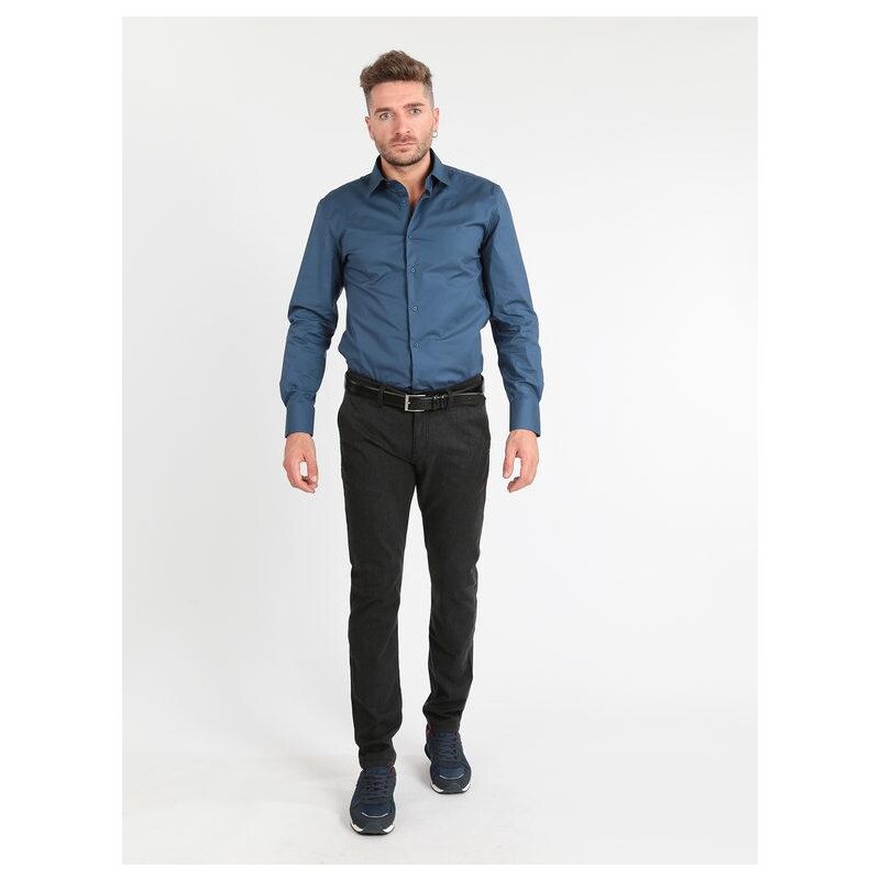 Coveri Collection Camicia Manica Lunga Semi Slim Fit Classiche Uomo Blu Taglia S