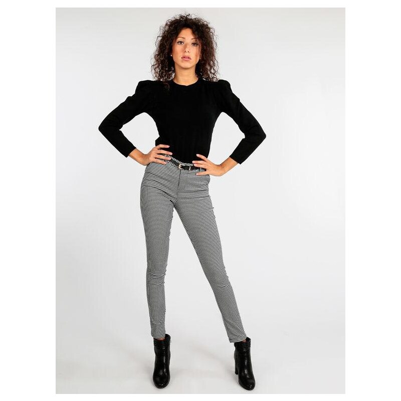 Freesia Pantaloni Slim Fit a Quadretti Con Cintura Casual Donna Multicolore Taglia Xl