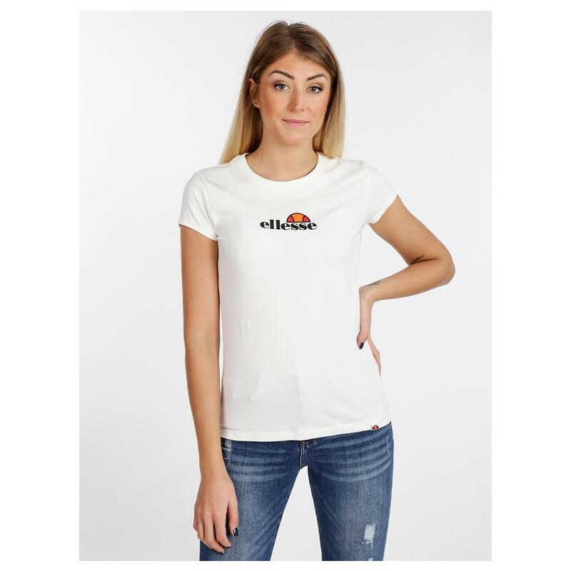 Ellesse T-shirt Donna a Maniche Corte Con Stampa Manica Corta Bianco Taglia Xs