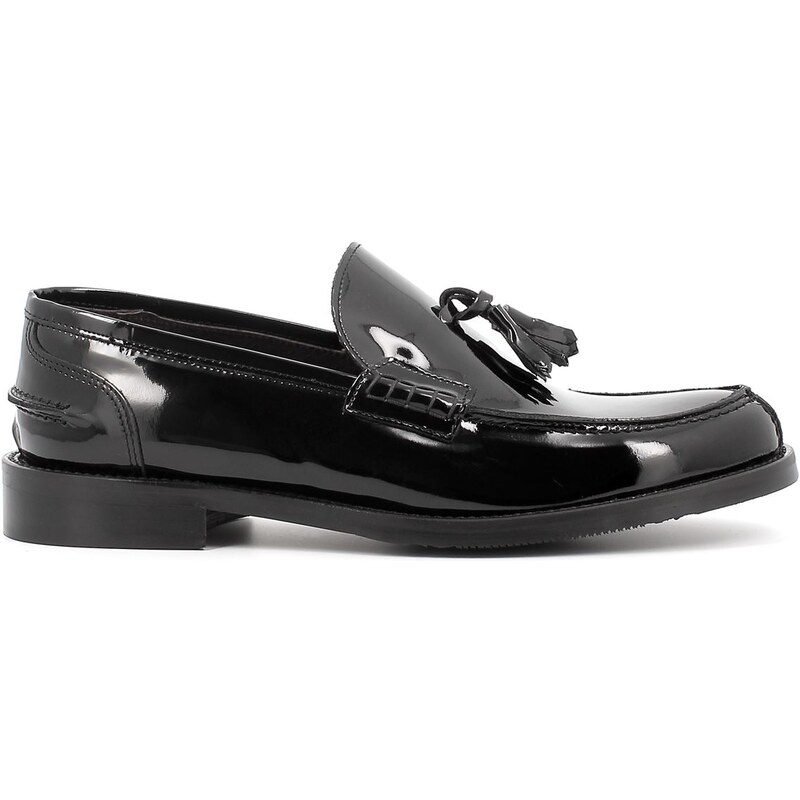 Made In Italy Mocassino college uomo in vernice con nappini nero