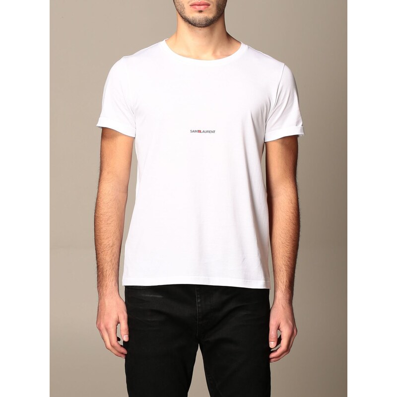 T shirt Saint Laurent in cotone con mini logo Stileo