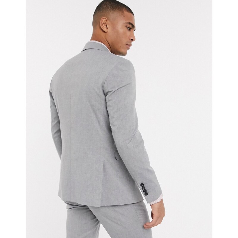 Selected Homme - Giacca da abito stretch slim grigio chiaro