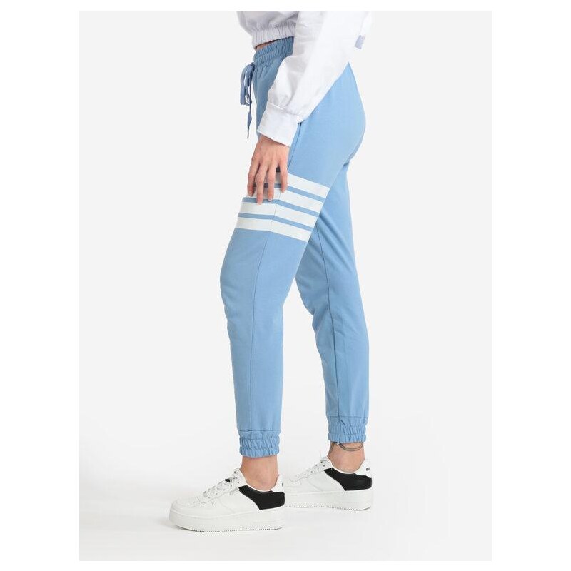 Timiami Collection Pantaloni In Felpa Donna Con Strisce e Shorts Blu Taglia Unica