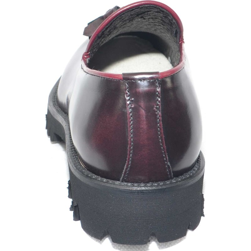Malu Shoes scarpe uomo mocassino bordeaux scuro tinta unita fondo antiscivolo ultraleggero roccia nappe bordeaux made in italy