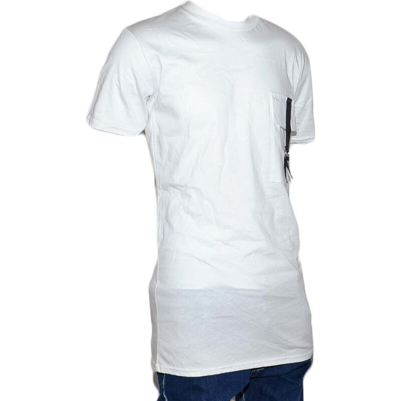 Malu Shoes T-shirt uomo maglietta made in italy collo rotondo e maniche corte con design nero taschino e accessorio cucito moda