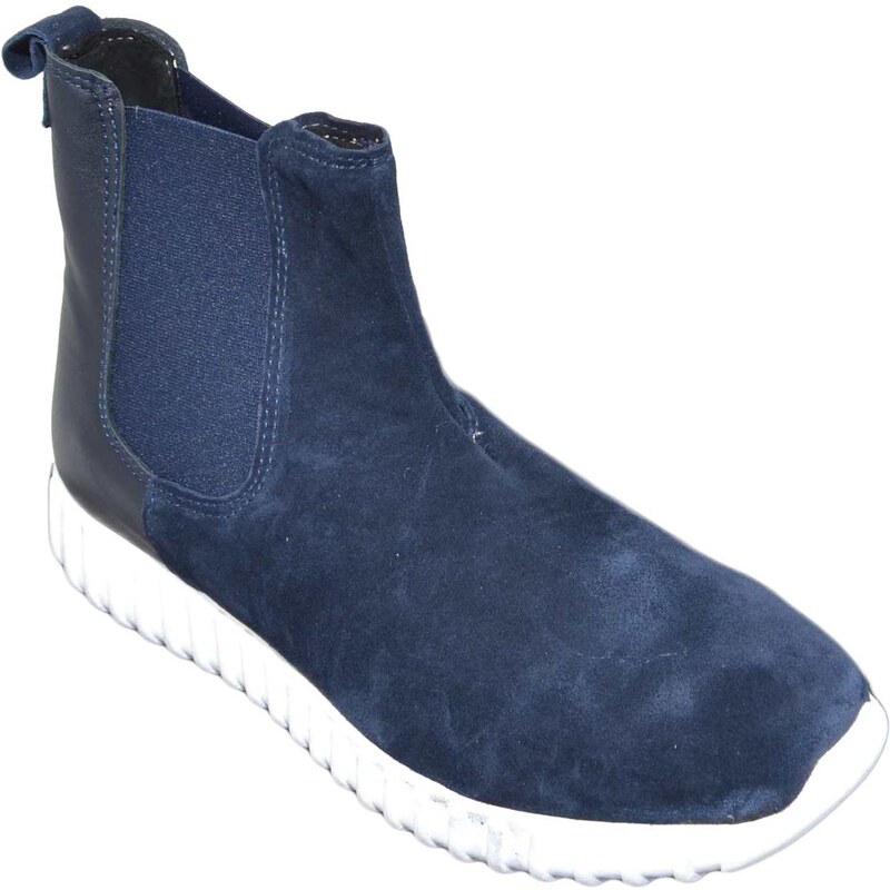 Malu Shoes Scarpe uomo beatles art:0164 made in italy pelle nero scamosciata blu scuro fondo rigato sporco running comfort genuine leather