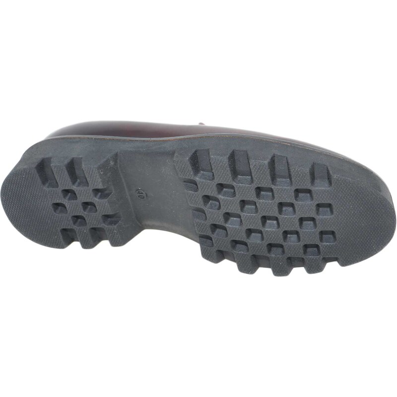 Malu Shoes Calzature uomo scarpe art.323 mocassino abrasivato lucido bordeaux con bon-bon fondo imperial antiscivolo made in italy