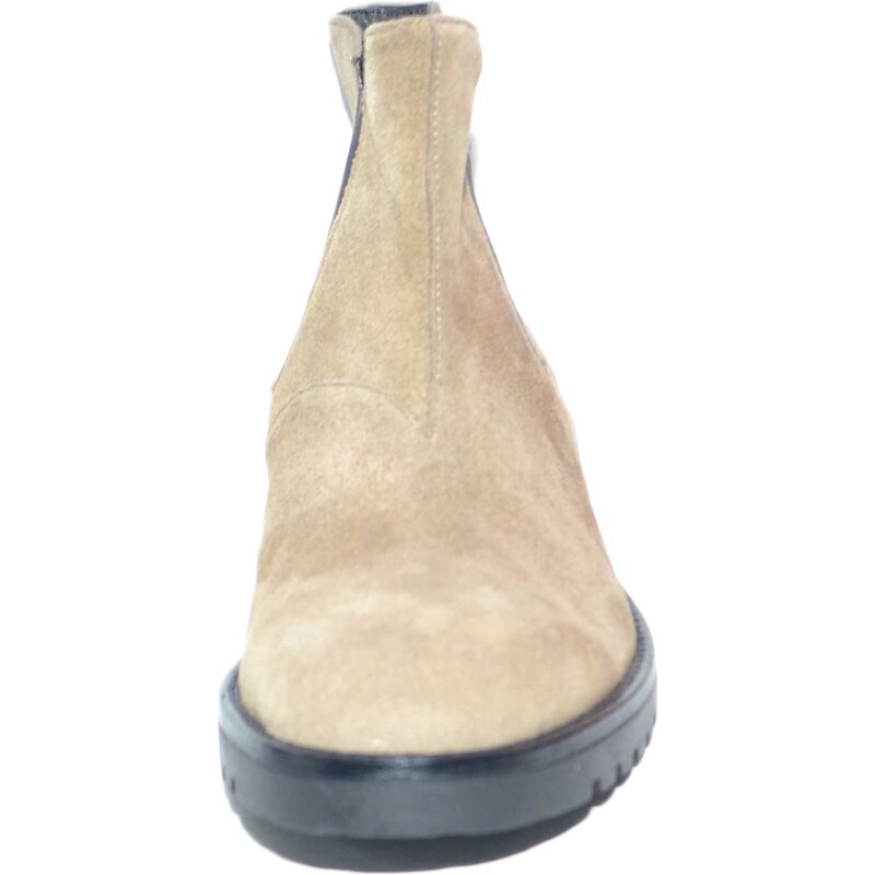 Malu Shoes Scarpe uomo beatles vero pelle scamosciata beige art:b2345 anticato fondo roccia invernale antiscivolo made in italy