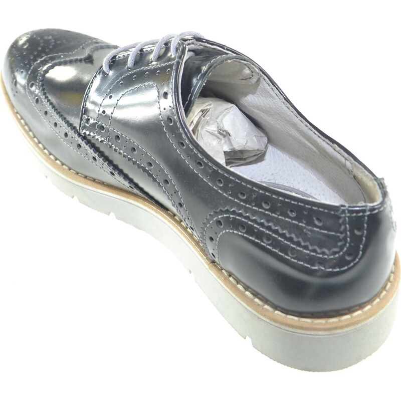 Malu Shoes Scarpe uomo stringate lucido vera pelle grigio abrasivato moda  giovanile classico sportivo made in italy 