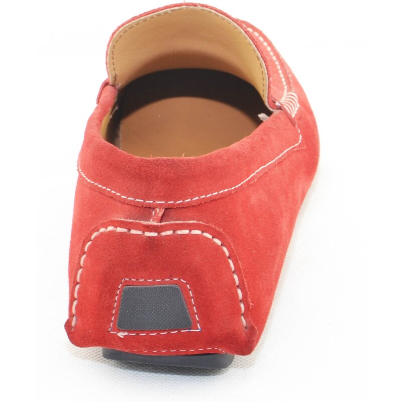 Malu Shoes mocassino car shoes uomo rosso comfort man casual made in italy vera pelle fondo antiscivolo moda estiva