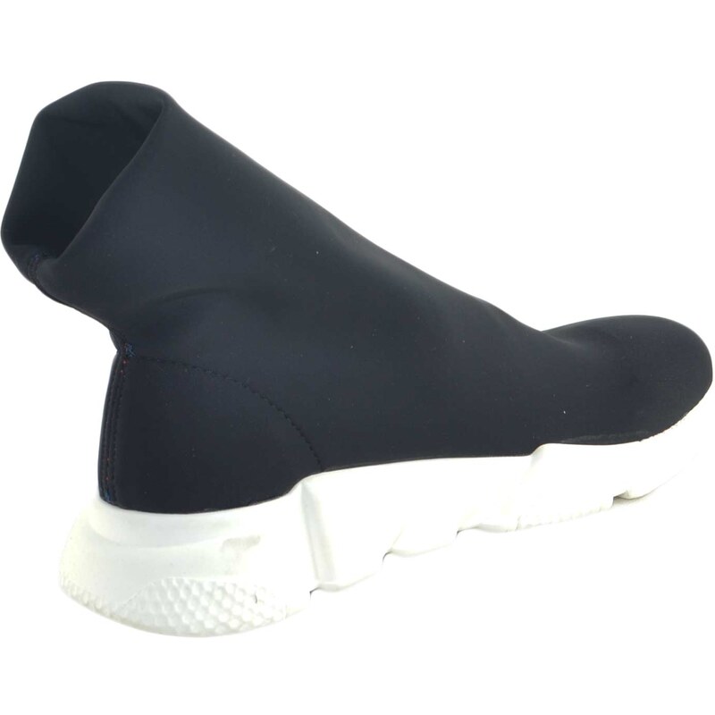 Malu Shoes Sneaker donna calzino nero tessuto fondo alto anatomico bianco moda trendy comode GLAMOUR