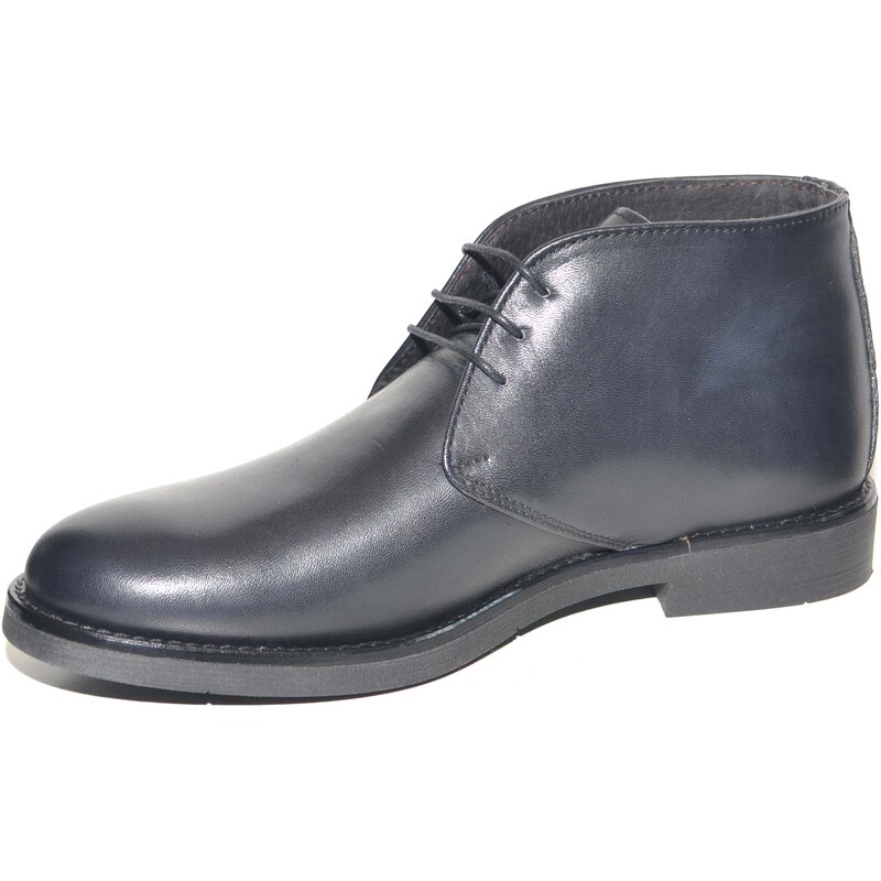Malu Shoes Polacchino uomo invernale in vera pelle vitello nero comfort basic stile italiano scarpe comfort da professionista