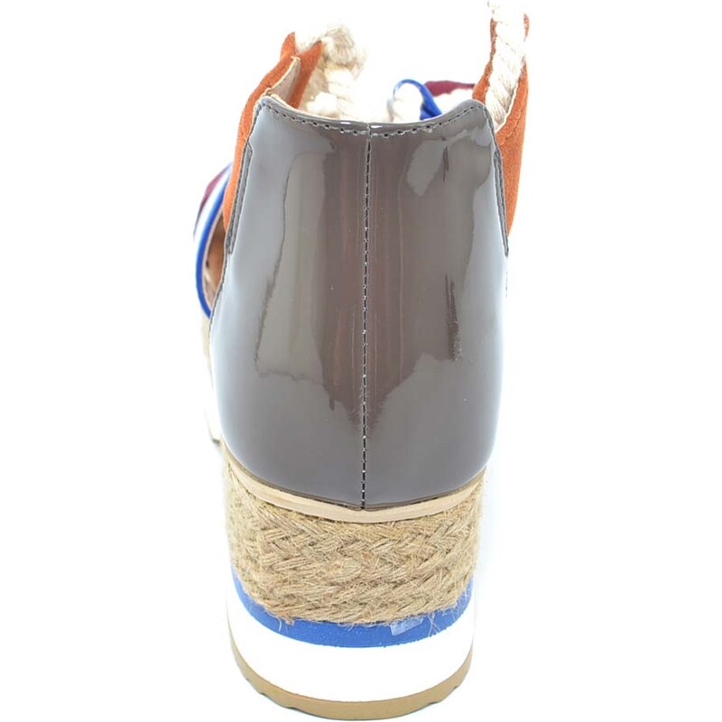 Malu Shoes Sandalo basso colorato donna espadrillas con para in gomma alta camouflage con cordino incrociato moda Capri