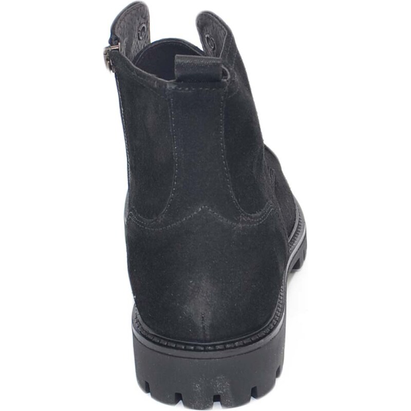 Malu Shoes Stivaletto uomo anfibio vera pelle scamosciata nero con lacci doppi fondo roccia ziglinato invernale antiscivolo