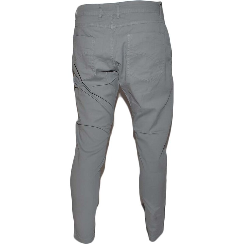 Malu Shoes Pantaloni Uomo Slim Fit Casual Eleganti in Cotone grigio taschino di sicurezza,made in italy lavabile