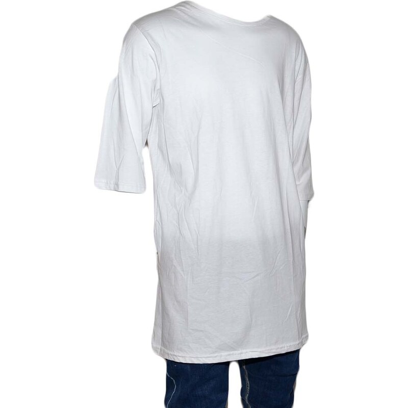 Malu Shoes T-shirt uomo girocollo over-size tinta unita maniche corte a tre quarti scritta retro we way trend casual moda uomo