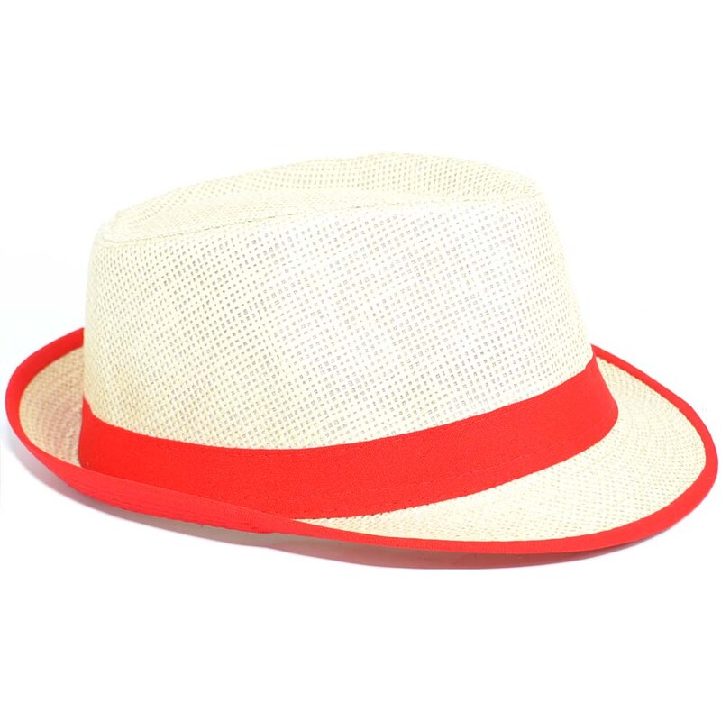 Malu Shoes Cappello di paglia uomo con banda colorata rosso tinta unita naturale moda estiva tendenza moda giovane