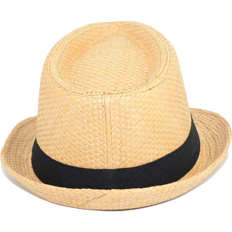 Malu Shoes Cappello di paglia uomo con banda nera tinta unita naturale moda estiva tendenza moda giovane