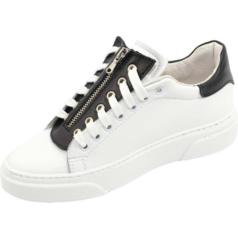 Scarpa sneakers bianca Paul 4190 uomo basic vera pelle lacci comodo fondo  in gomma cuoio sportiva moda casual uomo sneakers bassa Malu Shoes