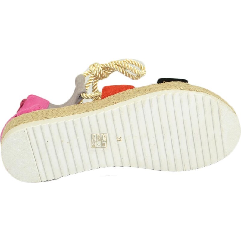 Malu Shoes Sandalo basso donna espadrillas comode con para alta e fasce colorate multicolor cordino incrociato alla schiava estate