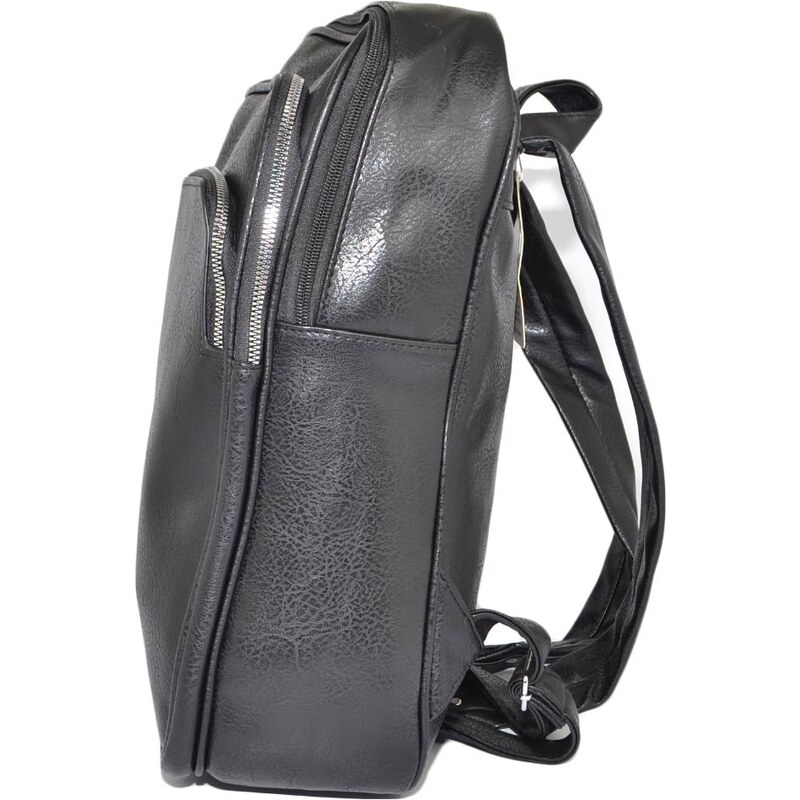 Malu Shoes Zaino uomo borsa nero cartella tascata chiusura a zip 2 aperture vari scompartimenti frontale capiente bagaglio viaggio