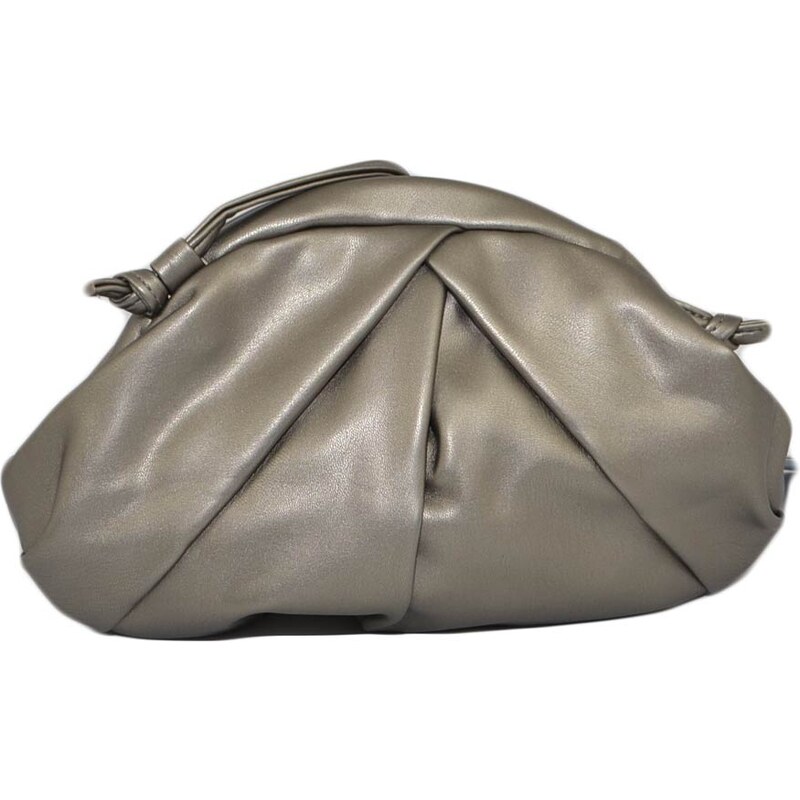 Malu Shoes Borsa donna pochette oversize antracite arricciata con tracolla pelle chiusura pluch magnetica