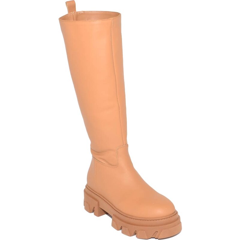 Stivali donna ls luisantiago xena platform boots in vera pelle di nappa cuoio fondo alto zip handmade in italy
