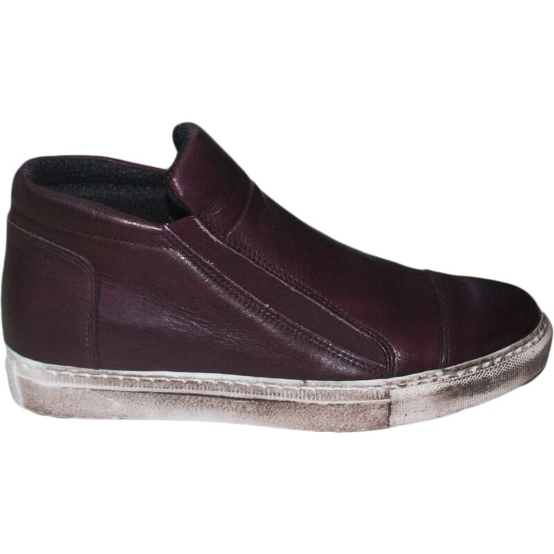 Malu Shoes scarpe uomo sneakers bordeaux vera pelle fondo sporcato comfort made in italy