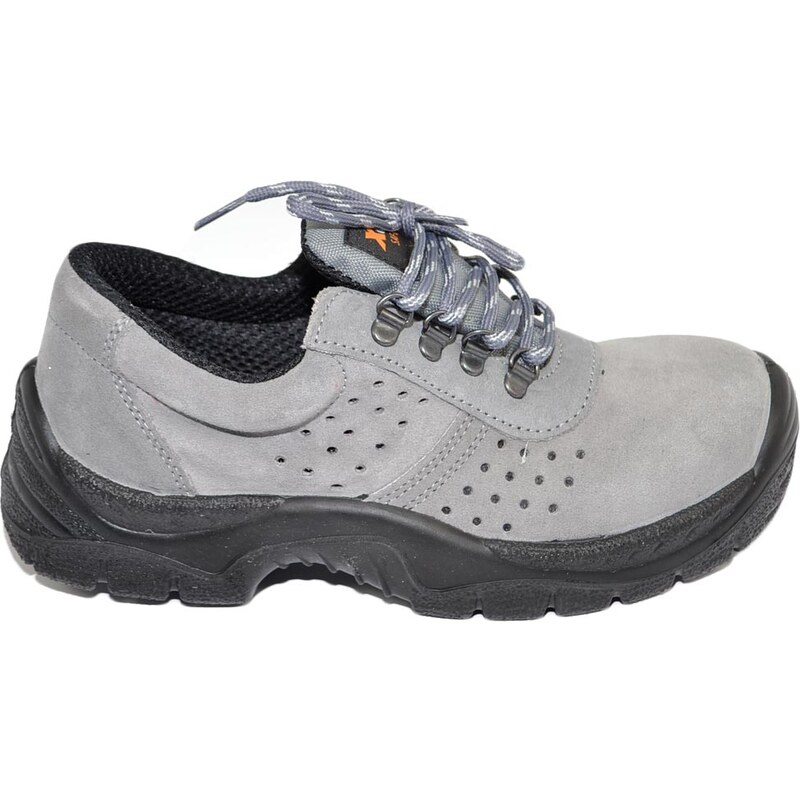 Malu Shoes Scarpe da lavoro uomo antinfortunistiche basse in pelle grigio  antiscivolo aggrappante con puntale in acciaio resistente 